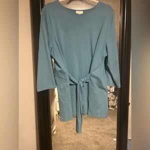 JJill Blue Women's Top with Tie Detail